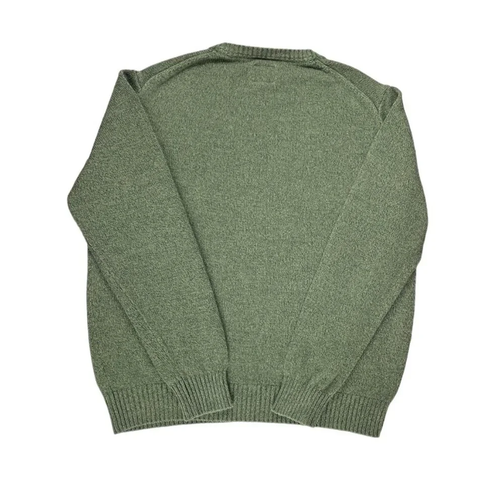 St. John’s Bay Pullover Sweater Crewneck Green Marled Cotton Size XL Fisherman - Picture 2 of 10